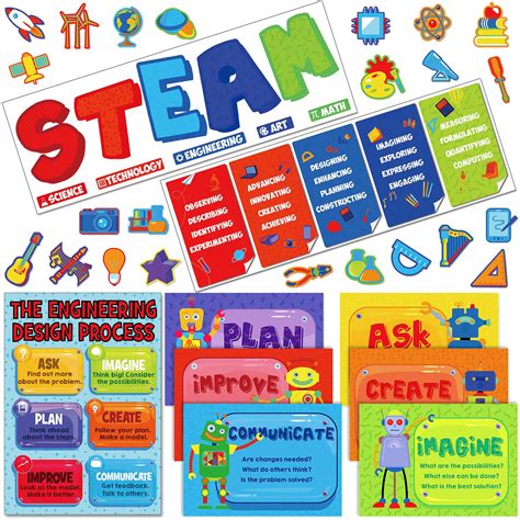 Buy 64 Pcs Stem Steam Science s Classroom Bulletin Board Decorations ...