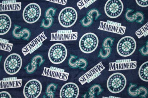 Fleece Seattle Mariners MLB Baseball Fleece Fabric Print by the Yard ...