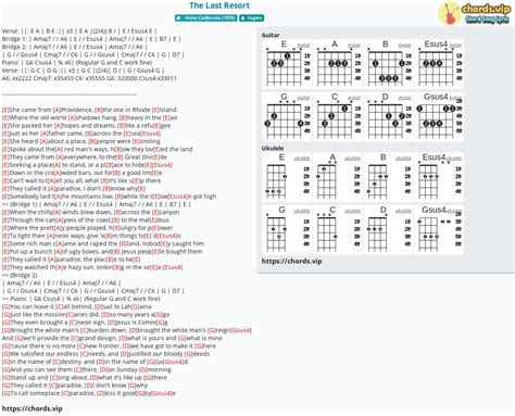 Chord: The Last Resort - tab, song lyric, sheet, guitar, ukulele ...