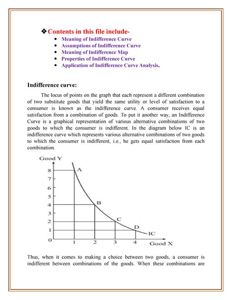 Indifference Curve Examples