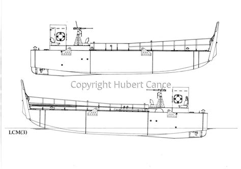 Drawing : "LCM(3) Landing Craft" (Original art by Hubert Cance ...