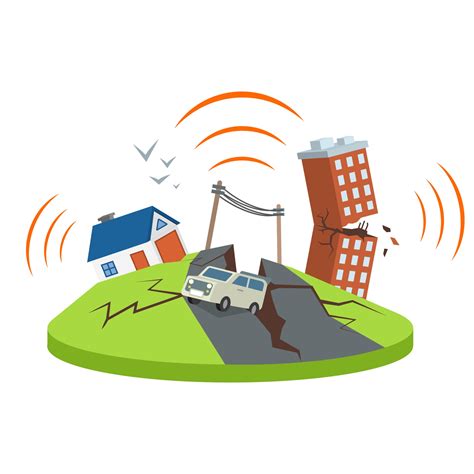 Earthquake in city cartoon vector illustration 3129121 Vector Art at ...