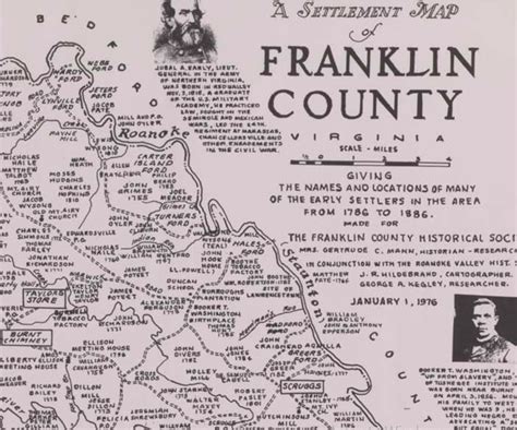 Walter Maxey 1754 Franklin County Virginia Map