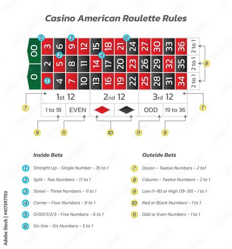 Casino american roulette rules. Infographics of playing and payout of ...