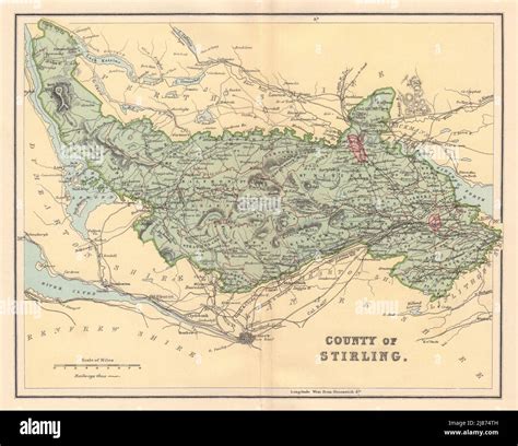 STIRLINGSHIRE antique county map. Parishes. Loch Lomond. Scotland ...