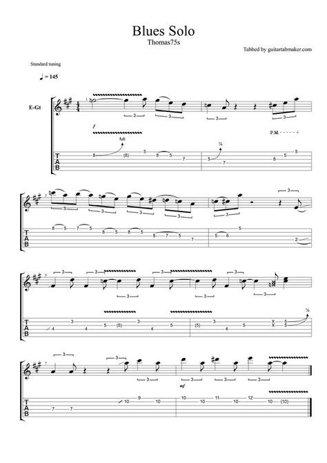 Thomas75s - Blues Solo TAB - pdf guitar tab - guitar pro tab download ...