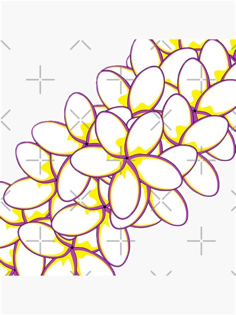 "Purple & Yellow Plumeria Lei" Sticker for Sale by Awgie-Dawg | Redbubble