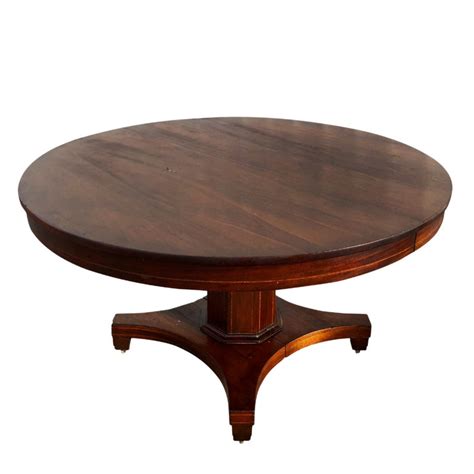 Antique Federal Round Mahogany Inlaid Dining Pedestal Table - Scranton ...