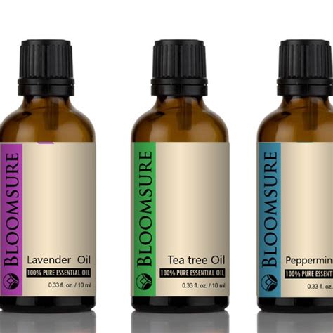 Create product labels for essential oil bottles from Bloomsure w ...