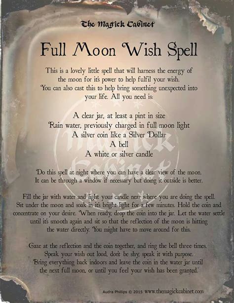 Full moon spell | Wish spell, Full moon ritual, Full moon spells