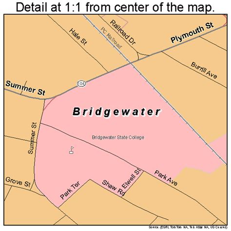 Bridgewater Massachusetts Street Map 2508050