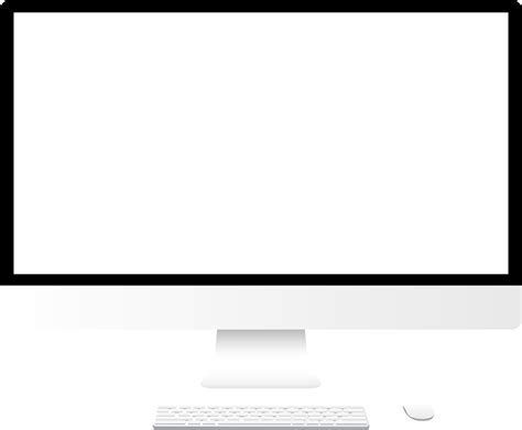 Desktop computer. Screen device mockup blank monitor.3d white screen ...