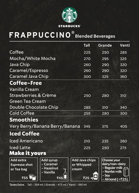 Starbucks menu uk – Artofit