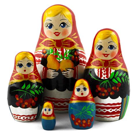 Matryoshka Kids Nesting Dolls Handmade in Russia, 5pc - $13.45 USD ...