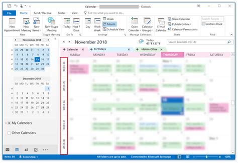 Display calendar week in Outlook - IONOS