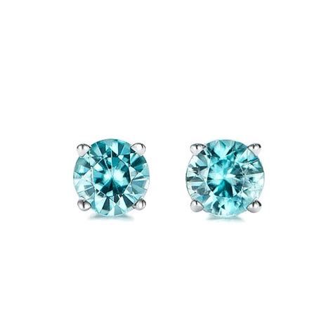 Blue Zircon Stud Earrings #100940 - Seattle Bellevue | Joseph Jewelry