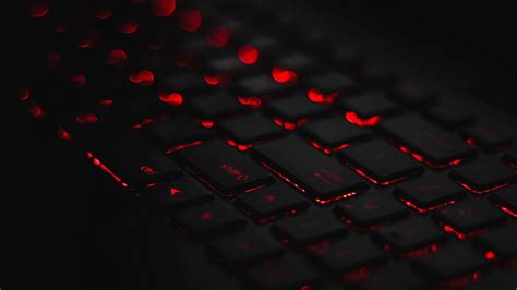 Wallpaper keyboard, backlight, red, glare, bokeh hd, picture, image