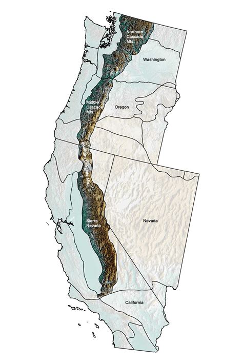 Topography of the Cascade-Sierra Mountains — Earth@Home