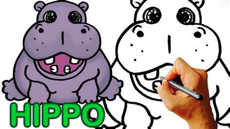 How To Draw A Cartoon Hippo Step By Step