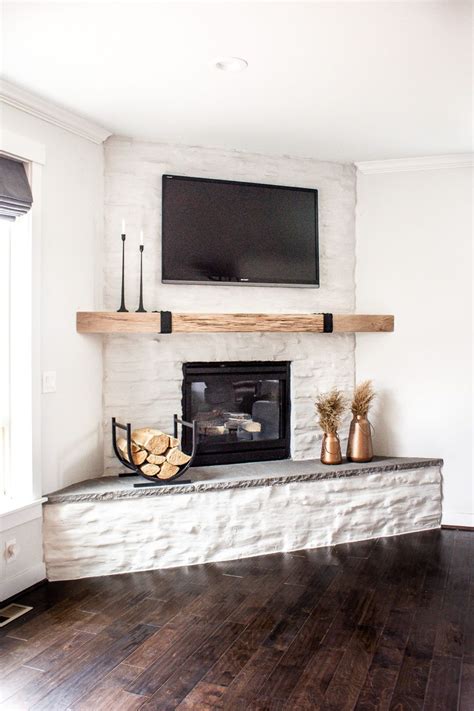 Stone Fireplace Makeover - Taryn Whiteaker Designs | Corner fireplace ...