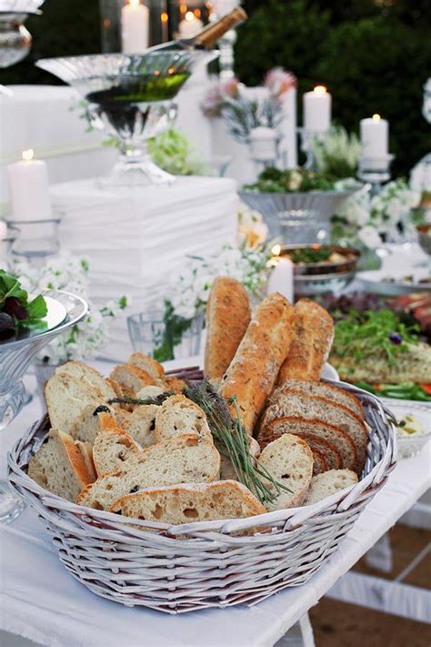 Various Types Of White Bread In A Breadbasket On A Buffet Table ...