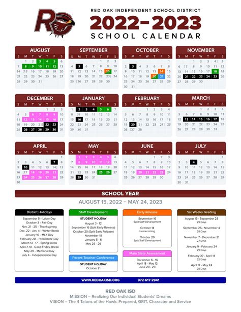 Red Oak ISD 2022-2023 School Calendar Emphasizes Instructional Time In ...