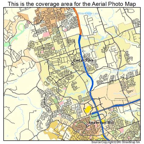 Aerial Photography Map of Cedar Park, TX Texas