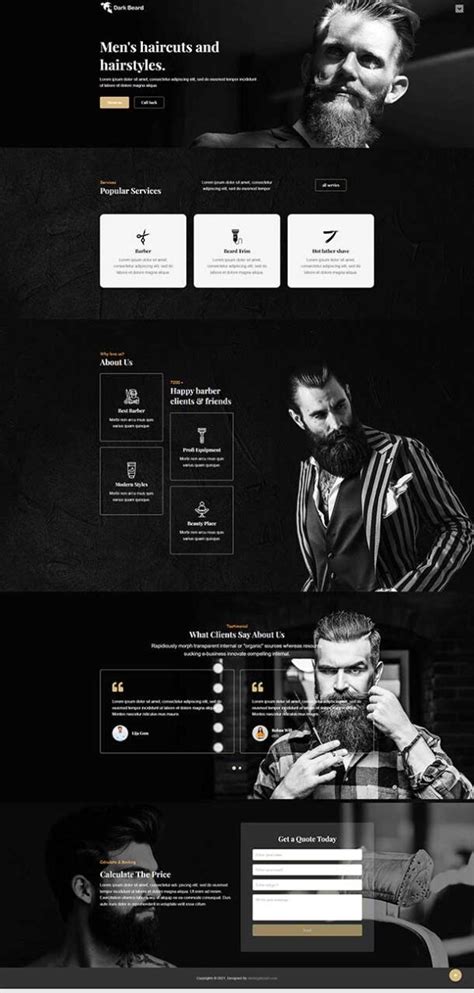 Barber Shop Website Template - Landing Layouts