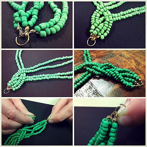 Bead Necklace: DIY Braided Bead Strand Tutorial | Beaded necklace ...