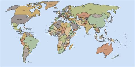 Free Printable World Map with Countries Template In PDF 2022 | World ...