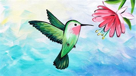 EP69- 'Lucky Hummingbird' Easy acrylic hummingbird painting tutorial ...