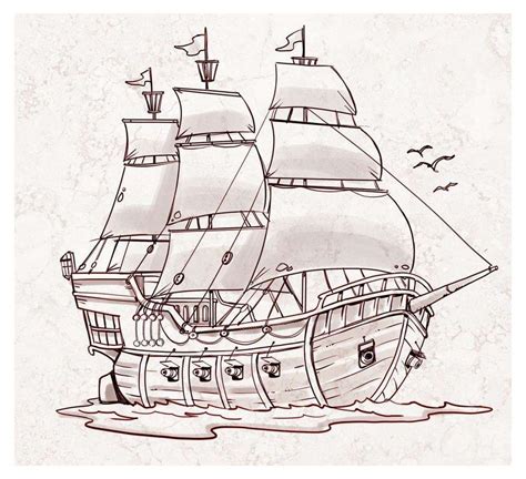 10+ Old Pirate Ship Drawing #old #ship #drawing #oldshipdrawing ...