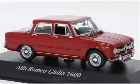 Diecast model cars Alfa Romeo Giulia 1/43 Maxichamps 1600 red 1970 ...