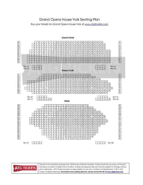 Grand Opera House York Seating Plan for Musicals and Plays