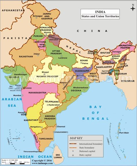 India state map - State map of India (Southern Asia - Asia)