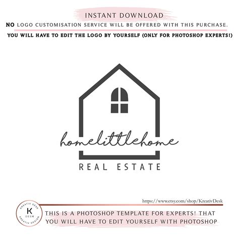 INSTANT DOWNLOAD Home Logo Design. House Real Estate Logo. - Etsy