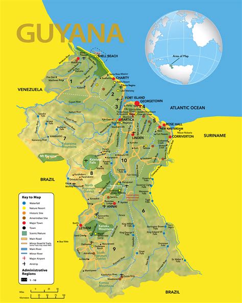 Physical Map Of Guyana