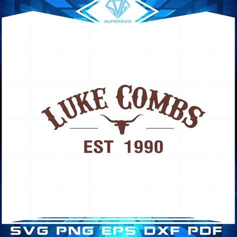 Vintage Luke Combs 1990 Bull Skull Luke Combs SVG Cutting Files