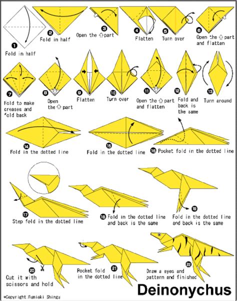 dinosaur origami instructions - LeighannAlly