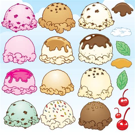 Ice Cream Clipart, Scoops Clipart, Ice Cream Cone Clipart, Sundae ...