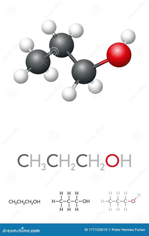 Propanol (n-propanol) Solvent Molecule Stock Photo | CartoonDealer.com ...