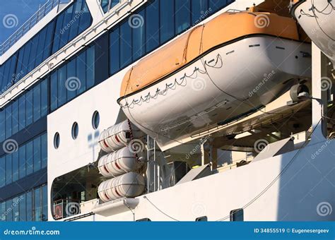 Safety Equipment on White Passenger Ferry Stock Image - Image of ...