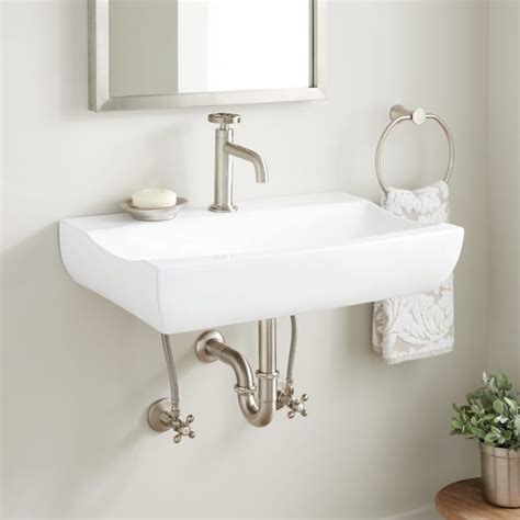 Signature Hardware 434212 White Estevao 25" Porcelain Wall Mounted ...