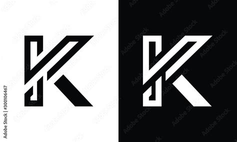 Modern luxurious letter K black and white logo, Minimalist Elegant Line ...