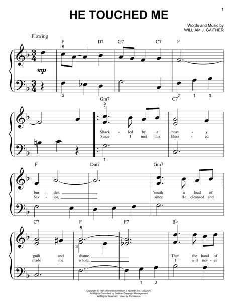 He Touched Me sheet music by Gaither Vocal Band (Piano (Big Notes ...