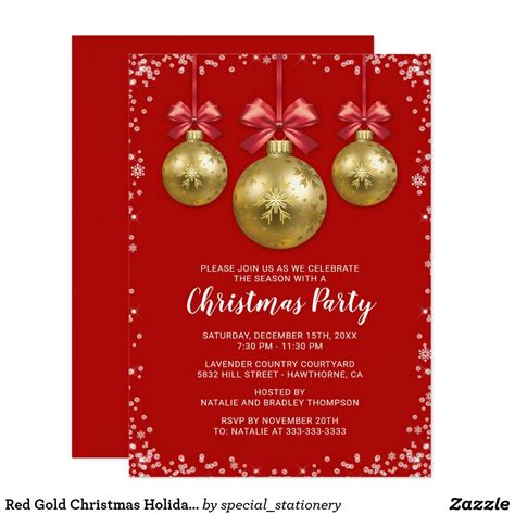 Business Corporate Christmas Holiday Party Invitation | Zazzle.com ...