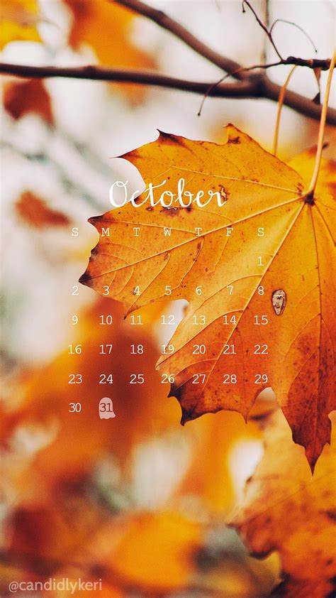 Fall leaves October calendar 2016 you can for on the blog! HD phone ...