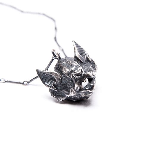 Oceans of Time: Vampire Bat Head Necklace – Blood Milk Jewels