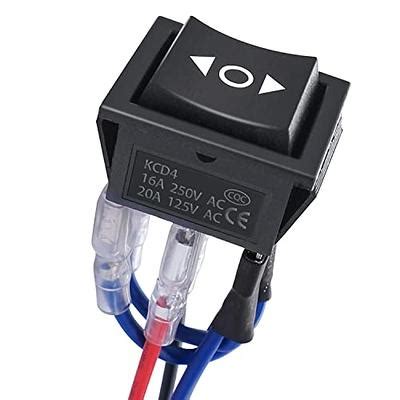 mankk Polarity Reverse Momentary Rocker Switch 12V DC 10A DPDT 6 Pin ...