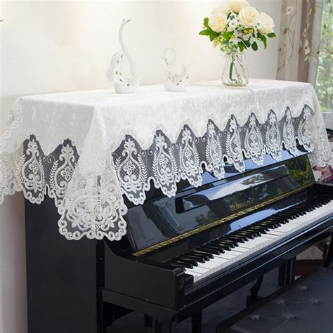 XQHD Piano Half Cover Upright, Piano Covers Top Cover Lace Fabric ...